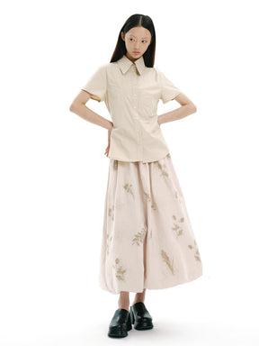 MUKTANK×LOUMUTAKU Plant Printed Maxi Skirt