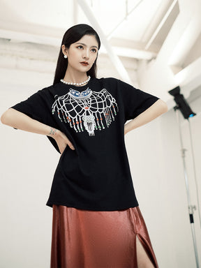 MUKZIN Linglong“Pearl” Vintage Loose Basic T-Shirt