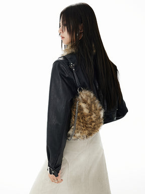 MUKTANK x WESAME LAB Original Leopard Stuffed Shoulder Bag