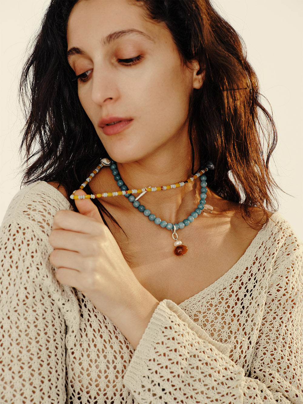 MUKTANK x JUUNNGLE NANAX Moonlake Blue Necklace