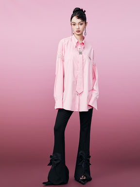 MUKZIN Pink Long-sleeved New Fashionable Durable Shirt