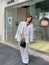 MUKZIN White Jacquard Chinese Charming Suit