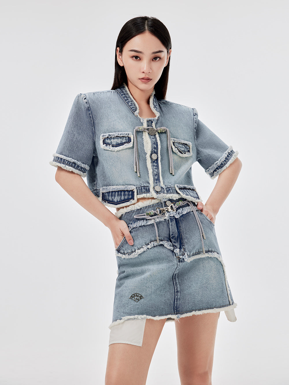 MUKZIN Vintage Denim Short Sleeve Jacket