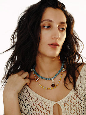 MUKTANK x JUUNNGLE NANAX Moonlake Blue Necklace