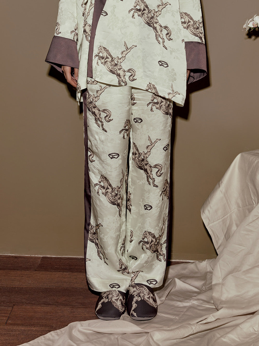 MUKZIN Cizhou Kiln Chinese Traditional Circus Pajama Khaki Pants