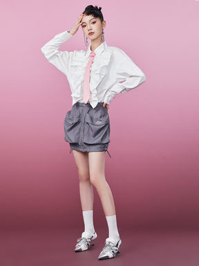 MUKZIN New Sweet Style White Simple Shirt