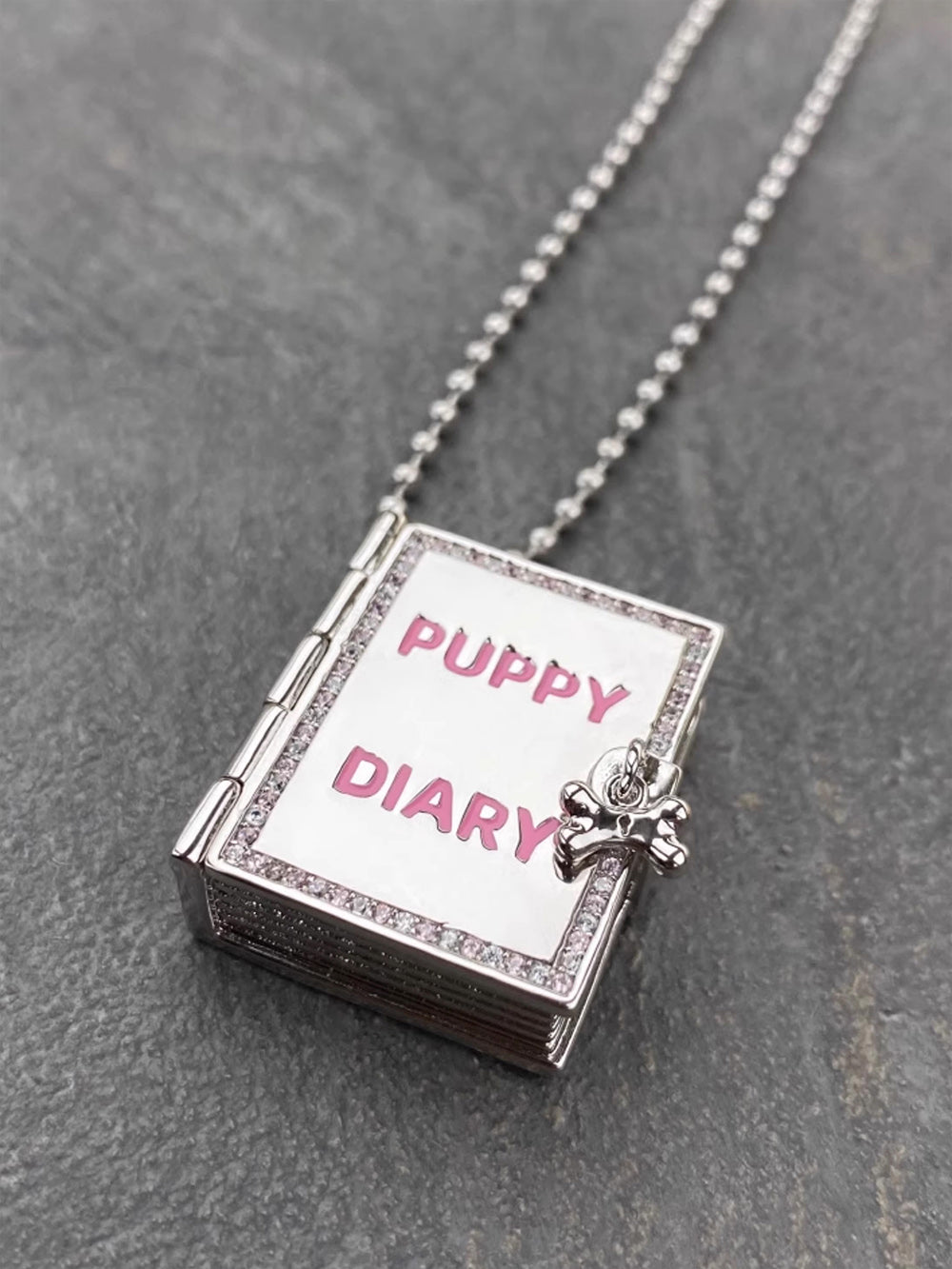 MUKTANK X WHITEHOLE Small Dog Diary Box Unique Necklace