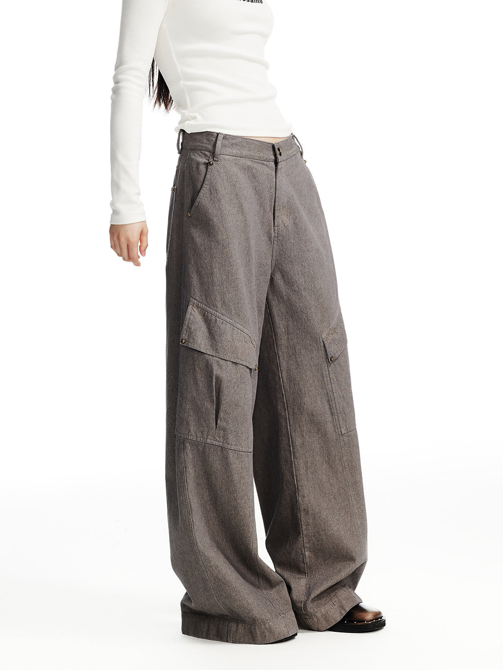 MUKTANK x WESAME LAB Vintage Loose Fit Slimming Versatile Straight Mid-High Waist Jeans