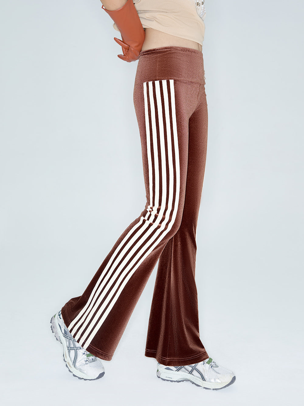 MUKZIN Linglong "Disco" Vintage Velvet Sporty Flared Pants