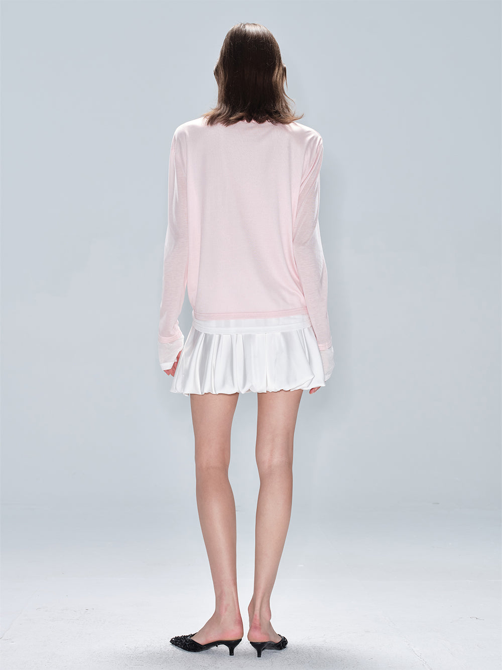 MUKTANK x MODULER Waistband Pieced Drawstring Bud Mini Skirt