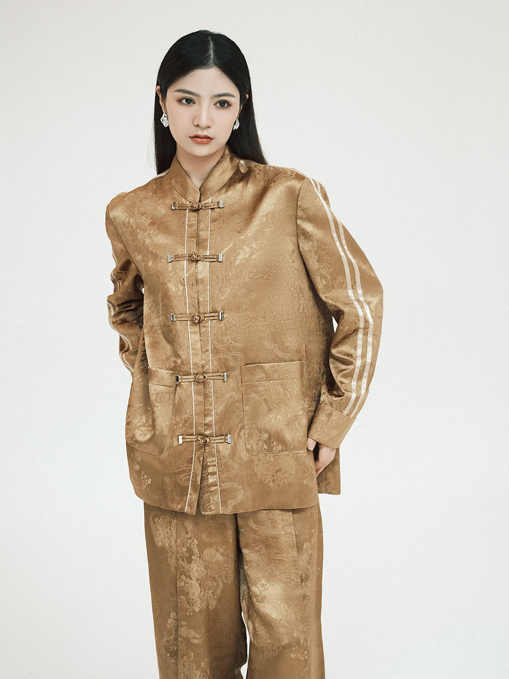 MUKZIN Lilong "thunderclap" Embossed Jacquard Neo-Chinese Style Tang Jacket