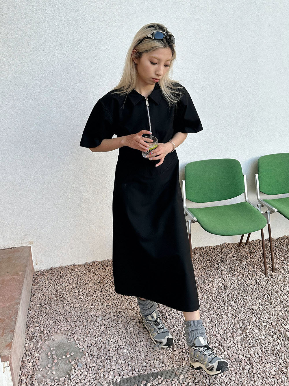 MUKTANK x TWOPLUMGIRLS Waist-Defining One-Piece Dress