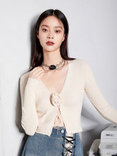 MUKTANKxCUUDICLAB Rose Lace-up Cardigan