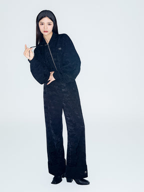 MUKZIN Linglong "Orchid Pavilion" - Elastic Waist Gently Arched Draped Trousers