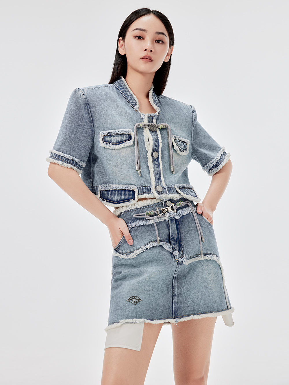 MUKZIN Vintage Denim Short Sleeve Jacket