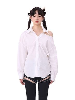 MUKZIN Strapless Design Simple All-match Solid Color Shirts