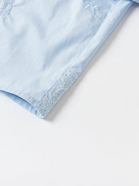 MUKZIN Refreshing Blue Lapel Short All-match High-quality Shirts