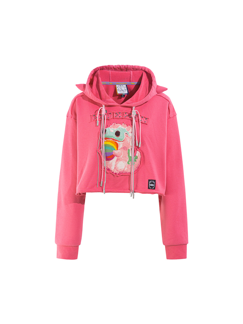 MUKZIN Pink Cute Embroidered Campus Style Sweatshirt