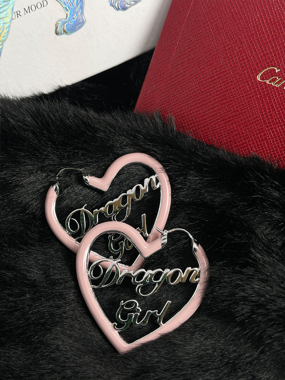 MUKTANK x Mandarin Zan Club Dragon Girl Heart Enamel Earrings