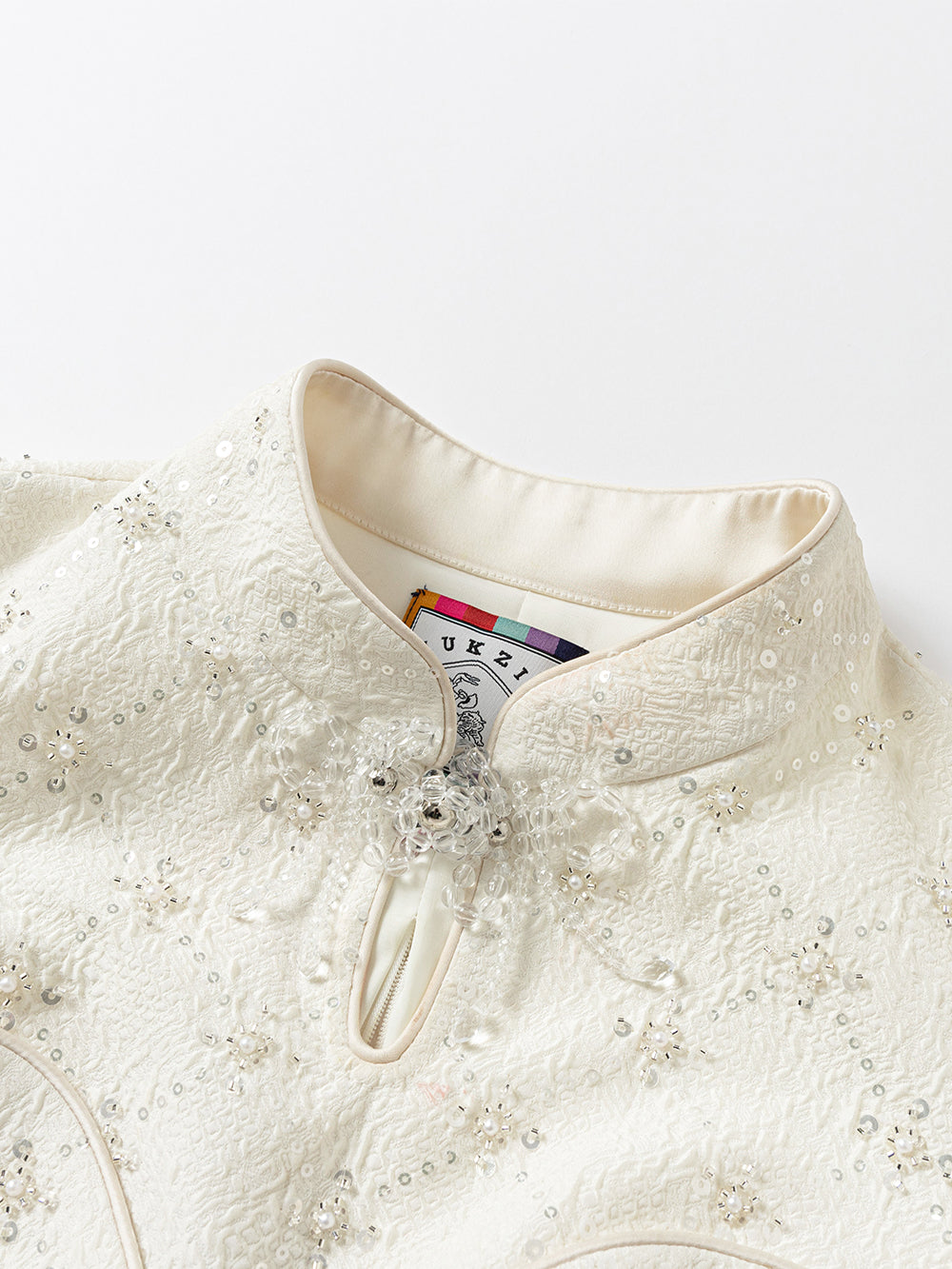 MUKZIN Elegant Classic Vintage Cheongsam Dress Embroidered Jacquard