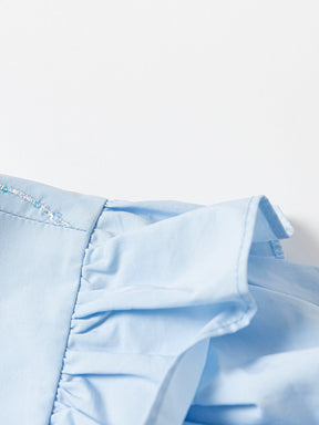MUKZIN Refreshing Blue Lapel Short All-match High-quality Shirts