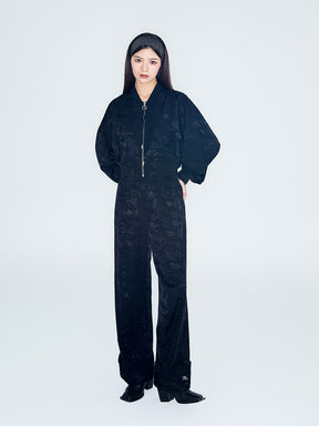 MUKZIN Linglong "Orchid Pavilion" - Elastic Waist Gently Arched Draped Trousers