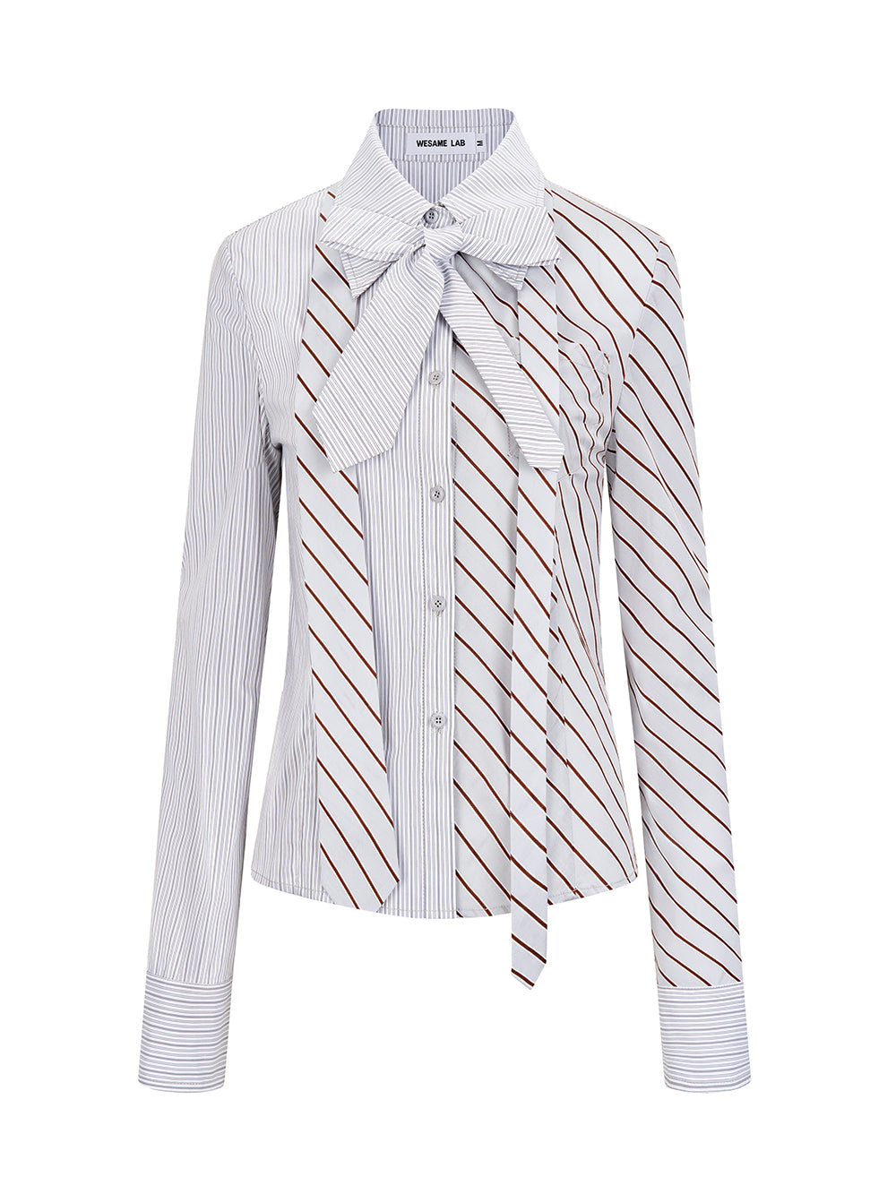MUKTANK x WESAME Lightweight Slim Fit Striped Shirt with Waist Cinching Panels
