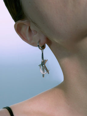 MUKTANK×PEARLONA Oceanic Feel/ Starfish Mini Pearl Hoop Earrings