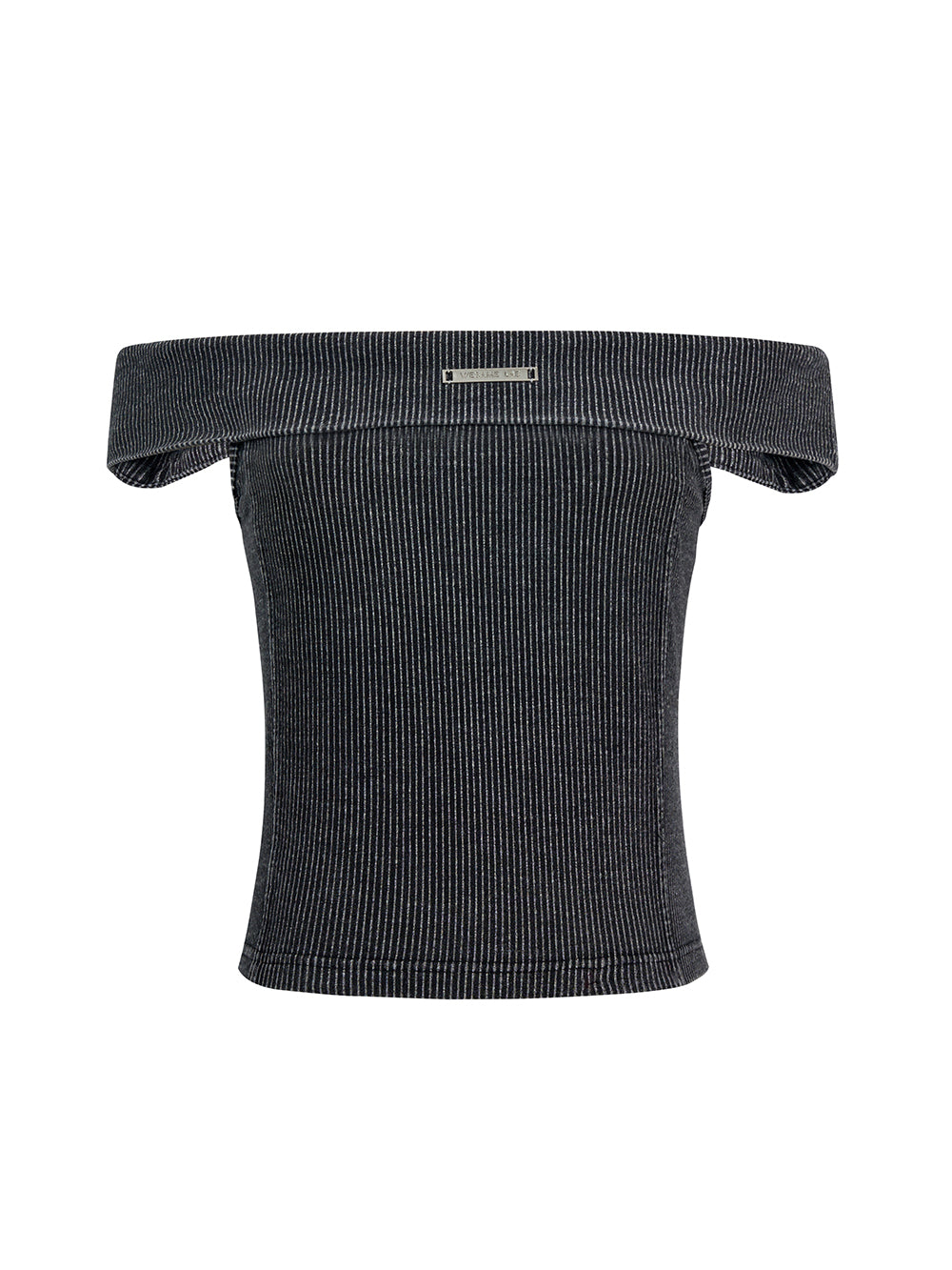 MUKTANK×WESAME Knitted Drawstring Stretchy One-shoulder T-shirts