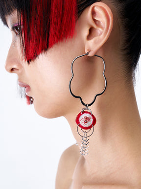 MUKTANK× DARKNESS LAB POSTPUNK-Irregular Embossed Earrings