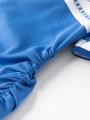 MUKZIN  Embroidery Stitching Fashion Age Reducing Blue Casual Dress