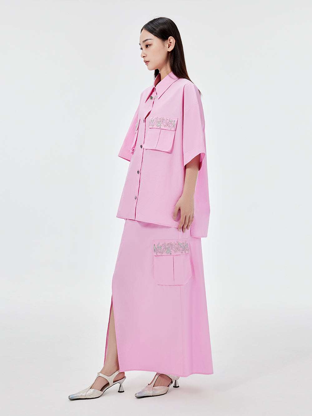 MUKZIN Workwear Straight Midi Skirt