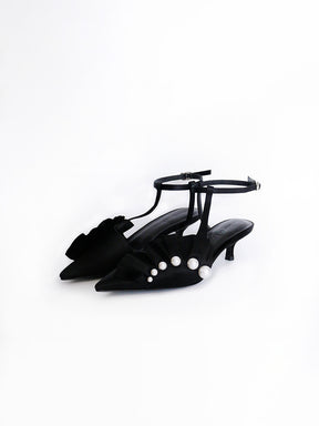 MUKTANK×OUVRIR LA BOITE Masked Ball + Scallop-shaped Beaded Low-heeled Shoes