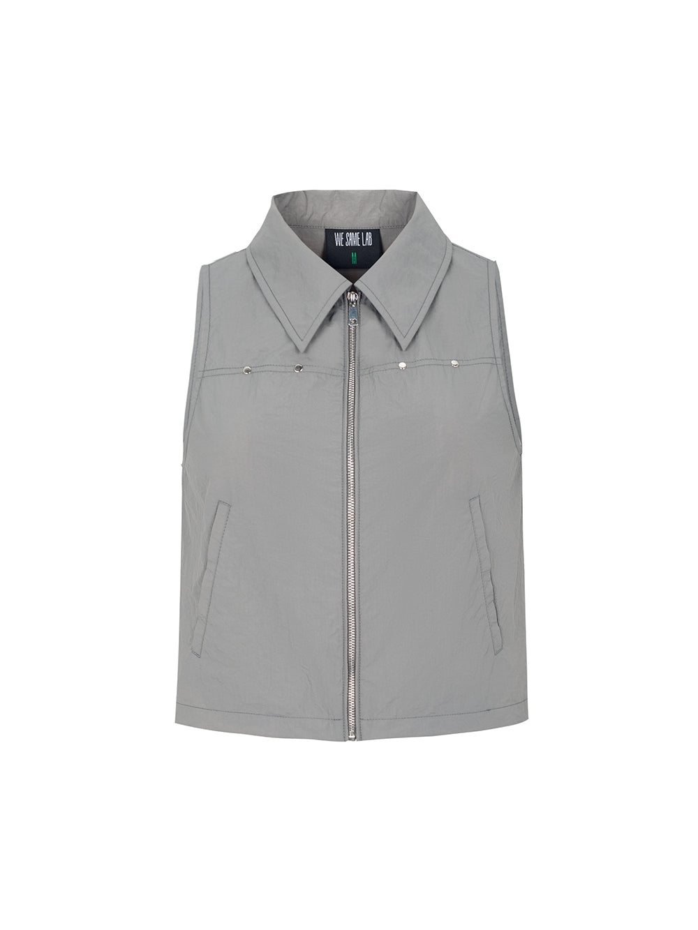MUKTANK×WESAME Simple Loose Collared Workwear-inspired Vest