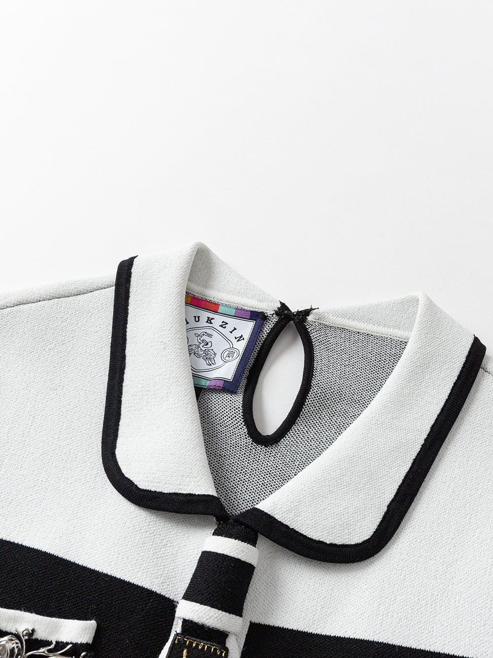 MUKZIN Color Block Elegant Bow Charming Knit Cardigan