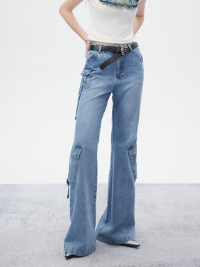 MUKTANK×WESAME Wide-leg Flared Jeans