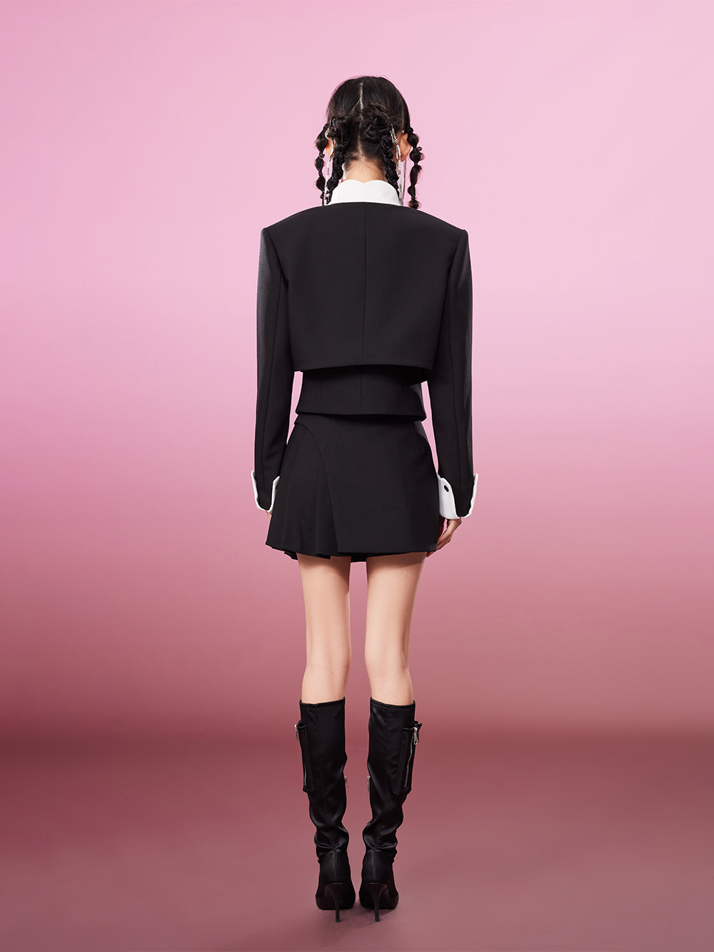 MUKZIN Slim Popular Short Elegant Black Coat