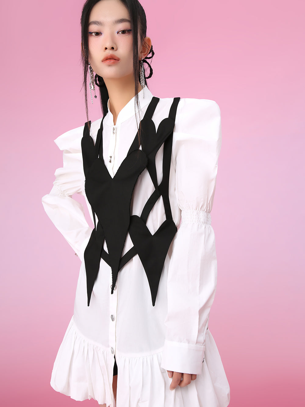 MUKZIN Fake Two-piece Splicing Elegant Comfortable Shirt Dress