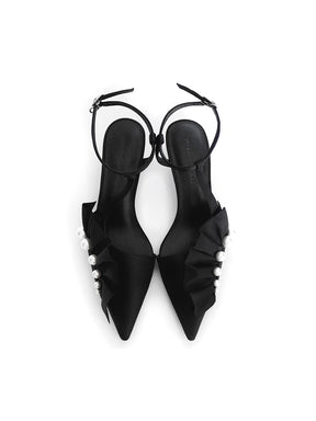 MUKTANK×OUVRIR LA BOITE Masked Ball + Scallop-shaped Beaded Low-heeled Shoes