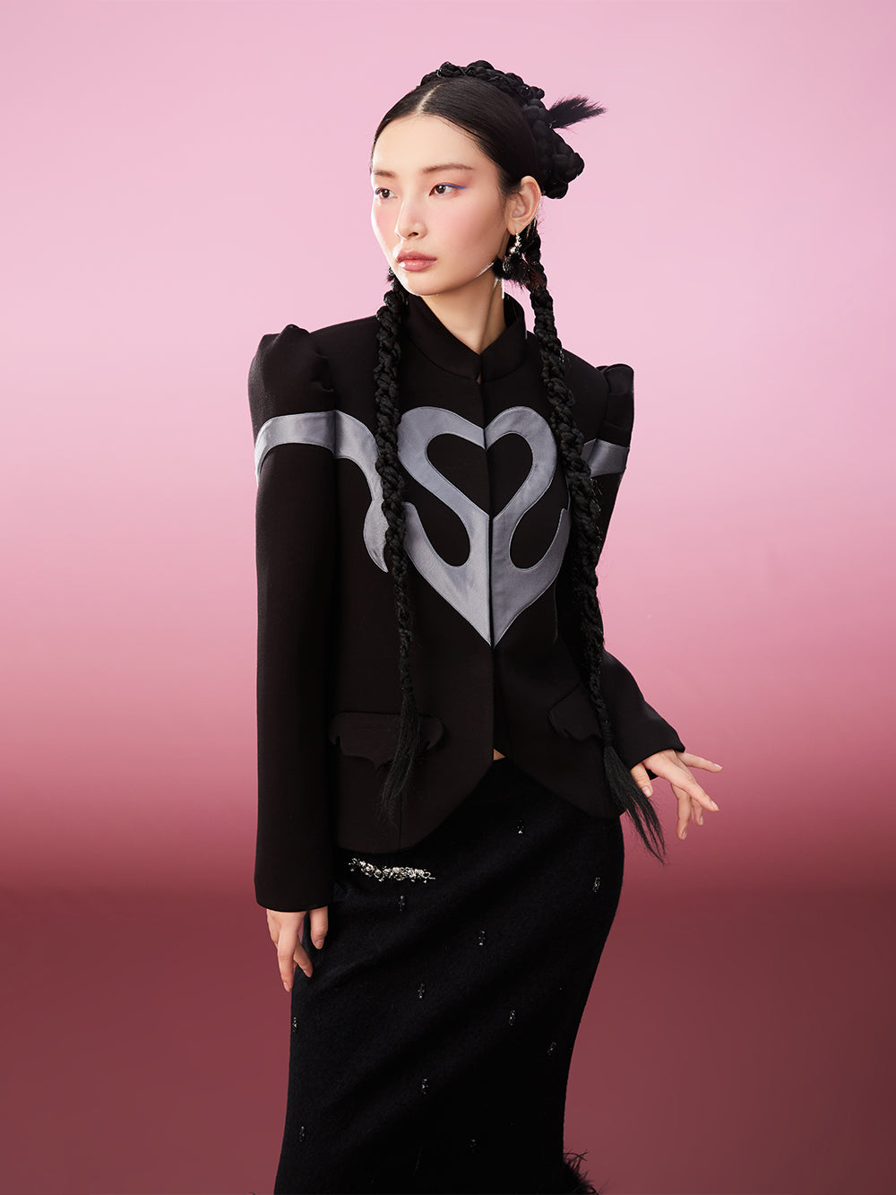 MUKZIN Stitching Retro Chinese Style Slim Coat