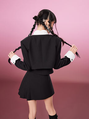 MUKZIN Slim Popular Short Elegant Black Coat