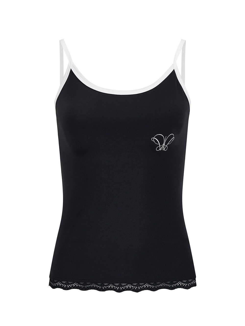 MUKTANK x WESAME Butterfly and Letter Print Lace Camisole Vest