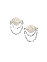 MUKTANK× DARKNESS LAB ANCIENT TIMES-White Turquoise Ear Clips Ear Studs