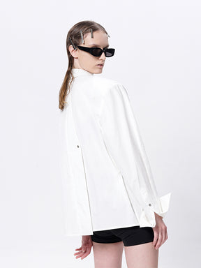 MUKTANK×MODULER Slant Collar Zip Shirt