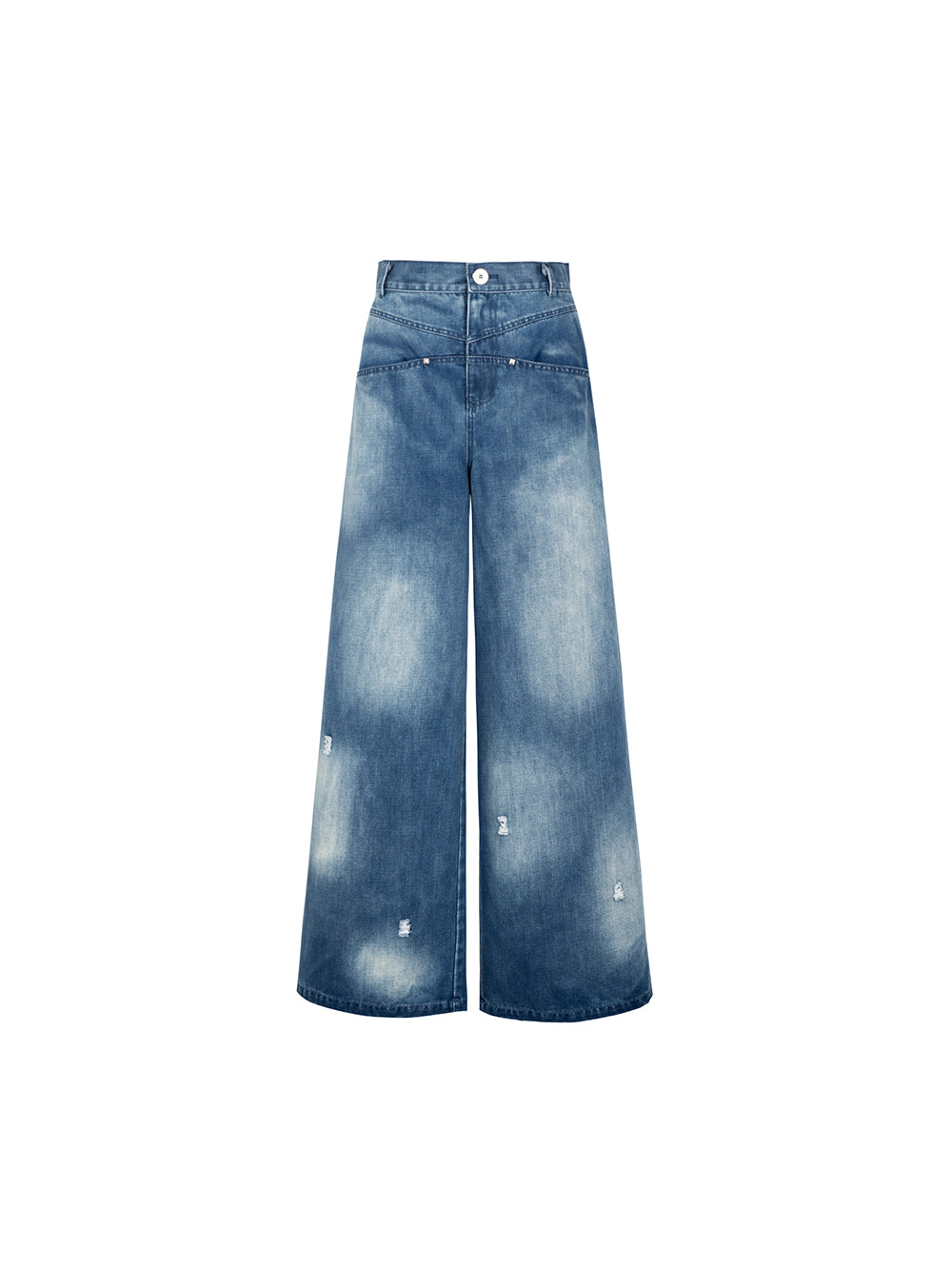 MUKTANK×WESAME Retro Washed Wide-leg Jeans