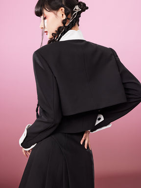 MUKZIN Slim Popular Short Elegant Black Coat