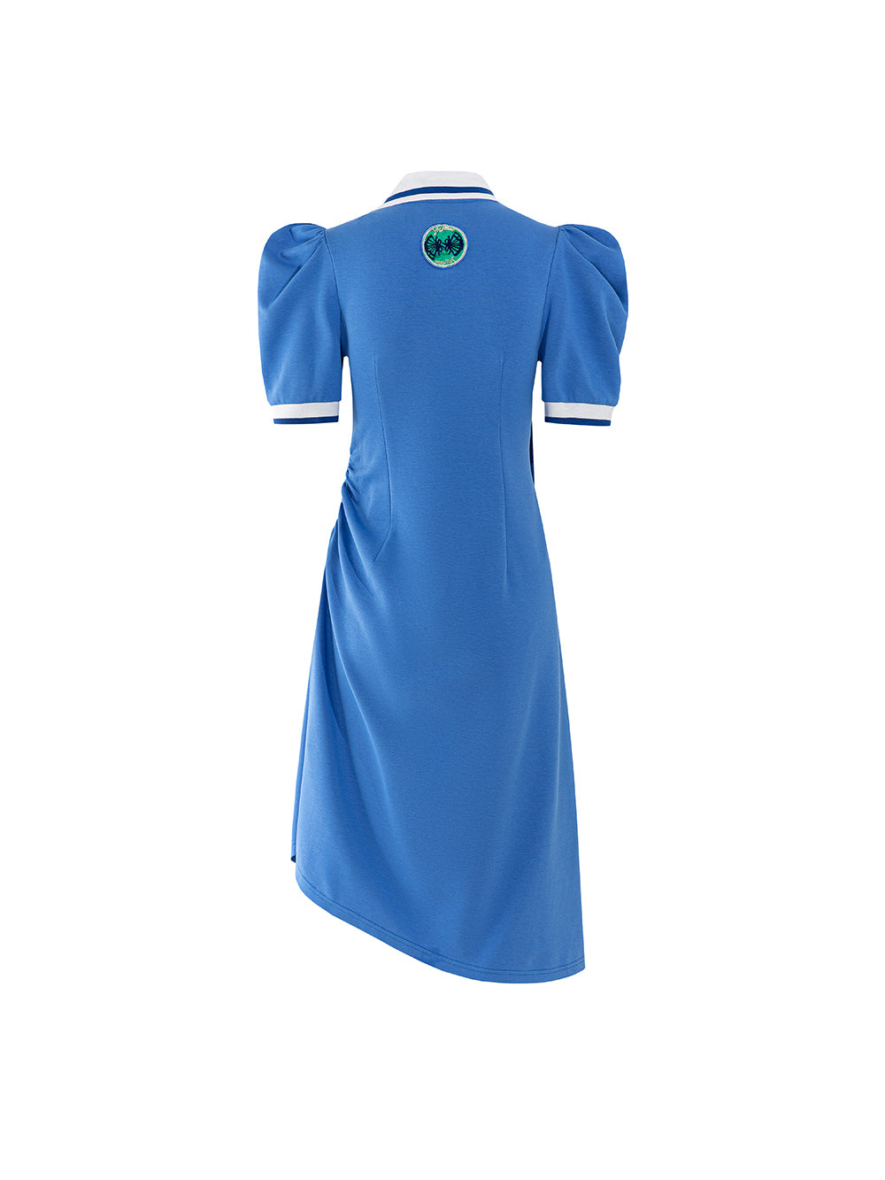 MUKZIN  Embroidery Stitching Fashion Age Reducing Blue Casual Dress