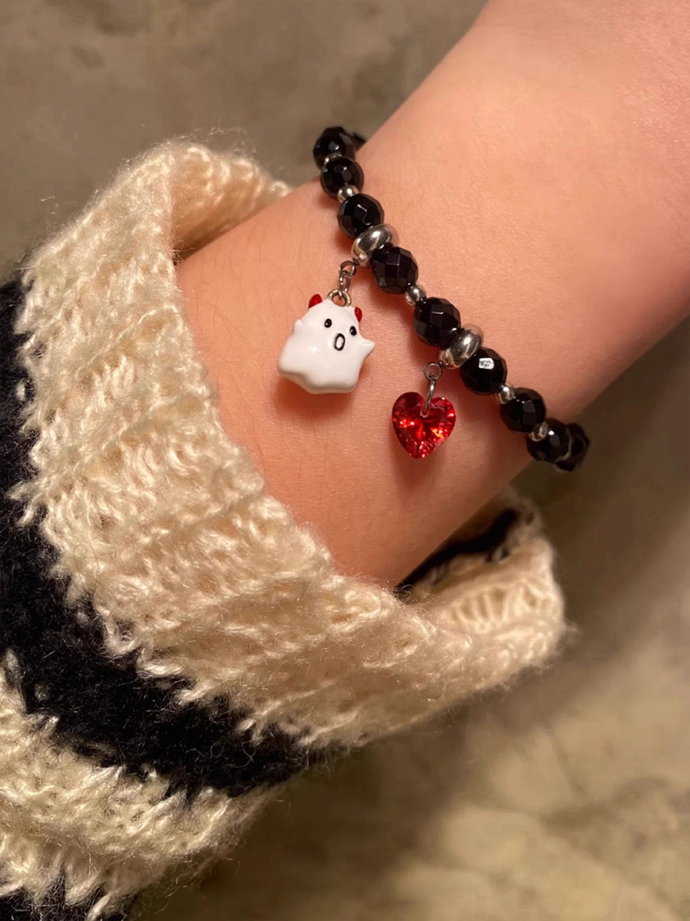 MUKTANK X WHITEHOLE Demon Little Ghost Unique Beaded Chain