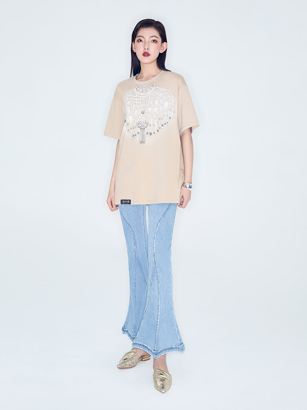 MUKZIN Linglong“Pearl” Vintage Loose Basic T-Shirt