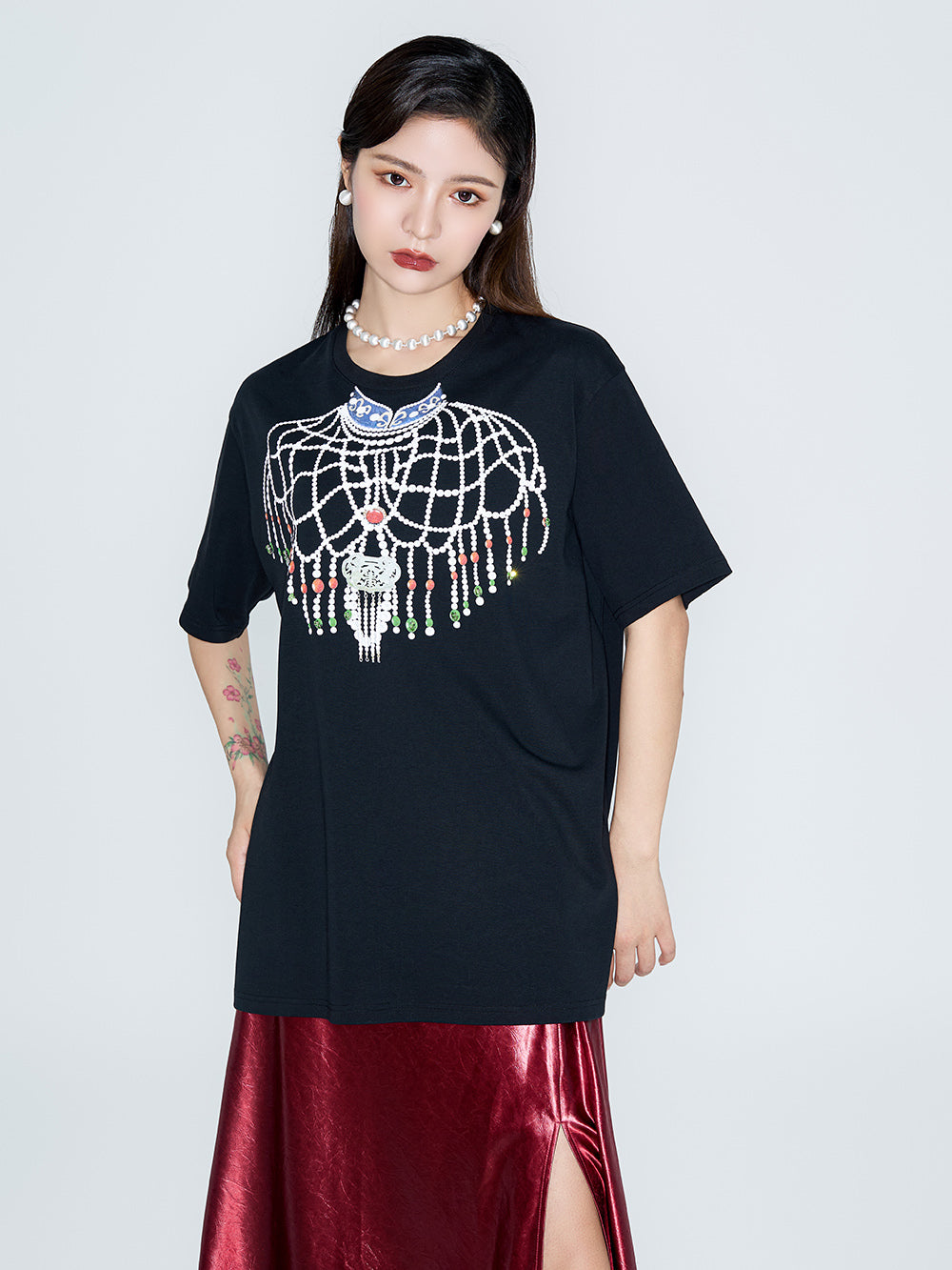 MUKZIN Linglong“Pearl” Vintage Loose Basic T-Shirt